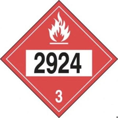 Accuform 4DIGIT DOT PLACARDS HAZARD CLASS 3 MPL744CT25 MPL744CT25